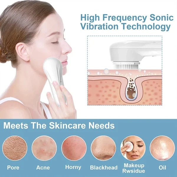 Sonic Vibrating Facial Cleansing Brush Face Skin SPA - Image 5