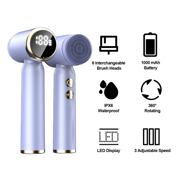 Silicone Facial Cleansing Brush Waterproof Face Cleaner - Image 2